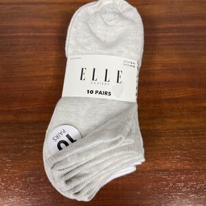 Elle Hosiery 10 Pairs Womens Cream/White/Gray Low Cut Socks Size 4-10